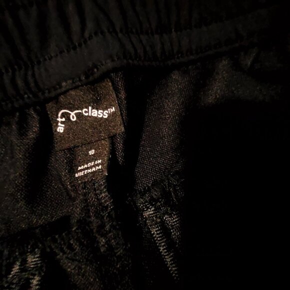 Art Class Black Nylon/Spandex Pants Size 10 With Elastic Waist & Pockets - Picture 10 of 11